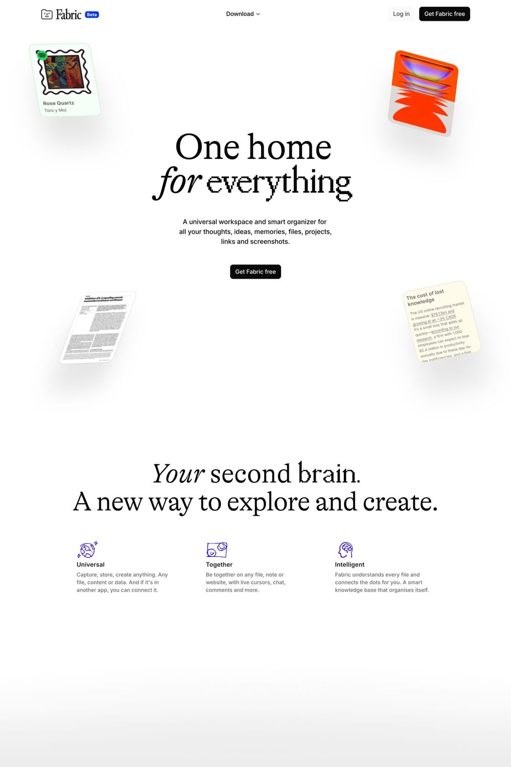 Fabric website screenshot