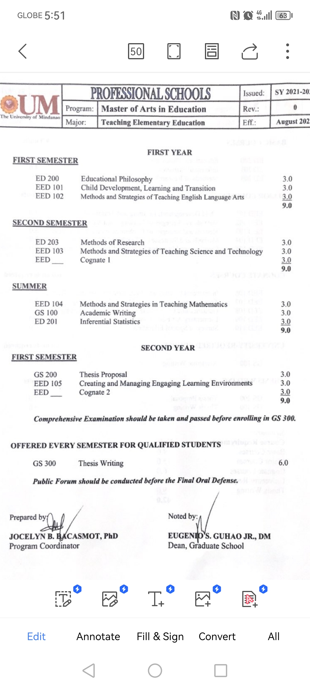 Sponsorship for Masteral Studies