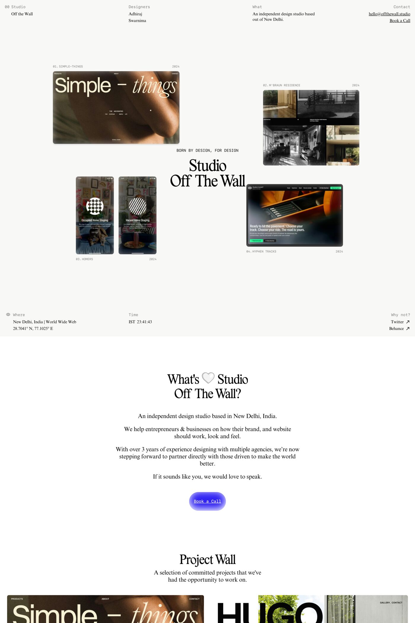 Off The Wall website screenshot