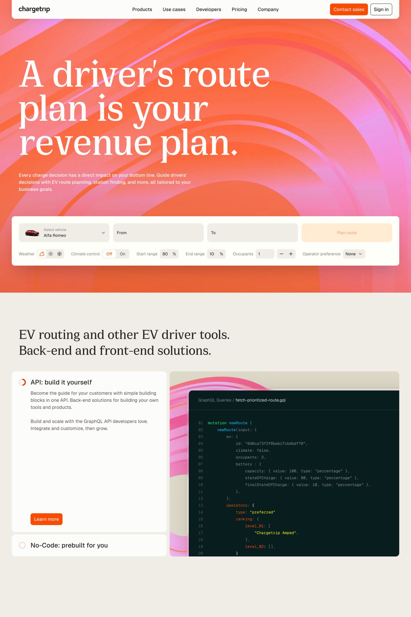Chargetrip website screenshot