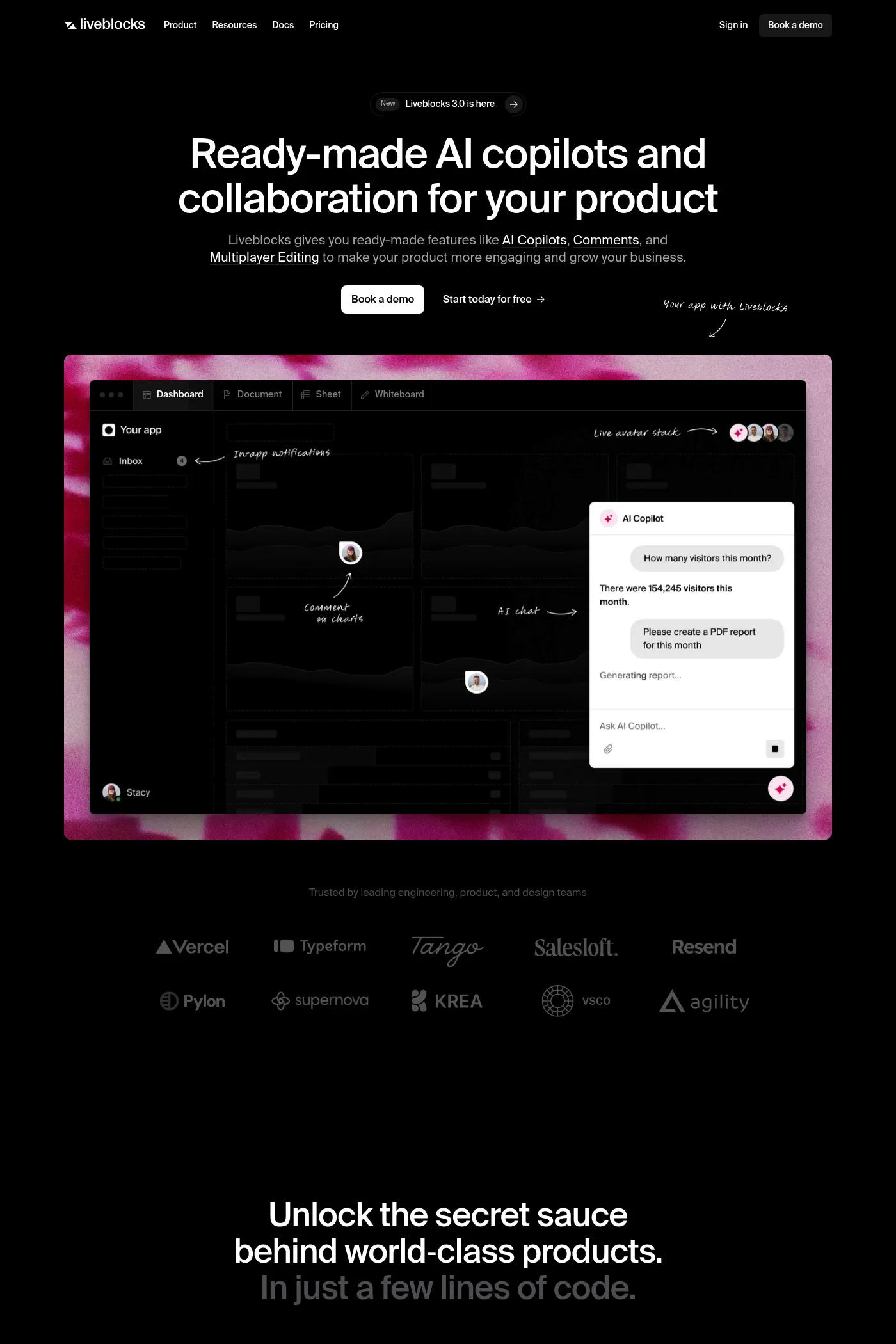 Liveblocks website screenshot