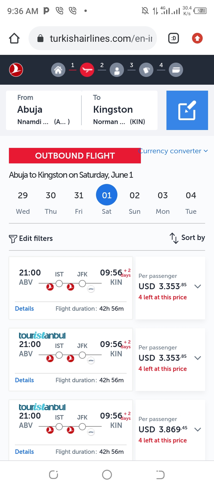 Flight tickets to Jamaica from Nigeria