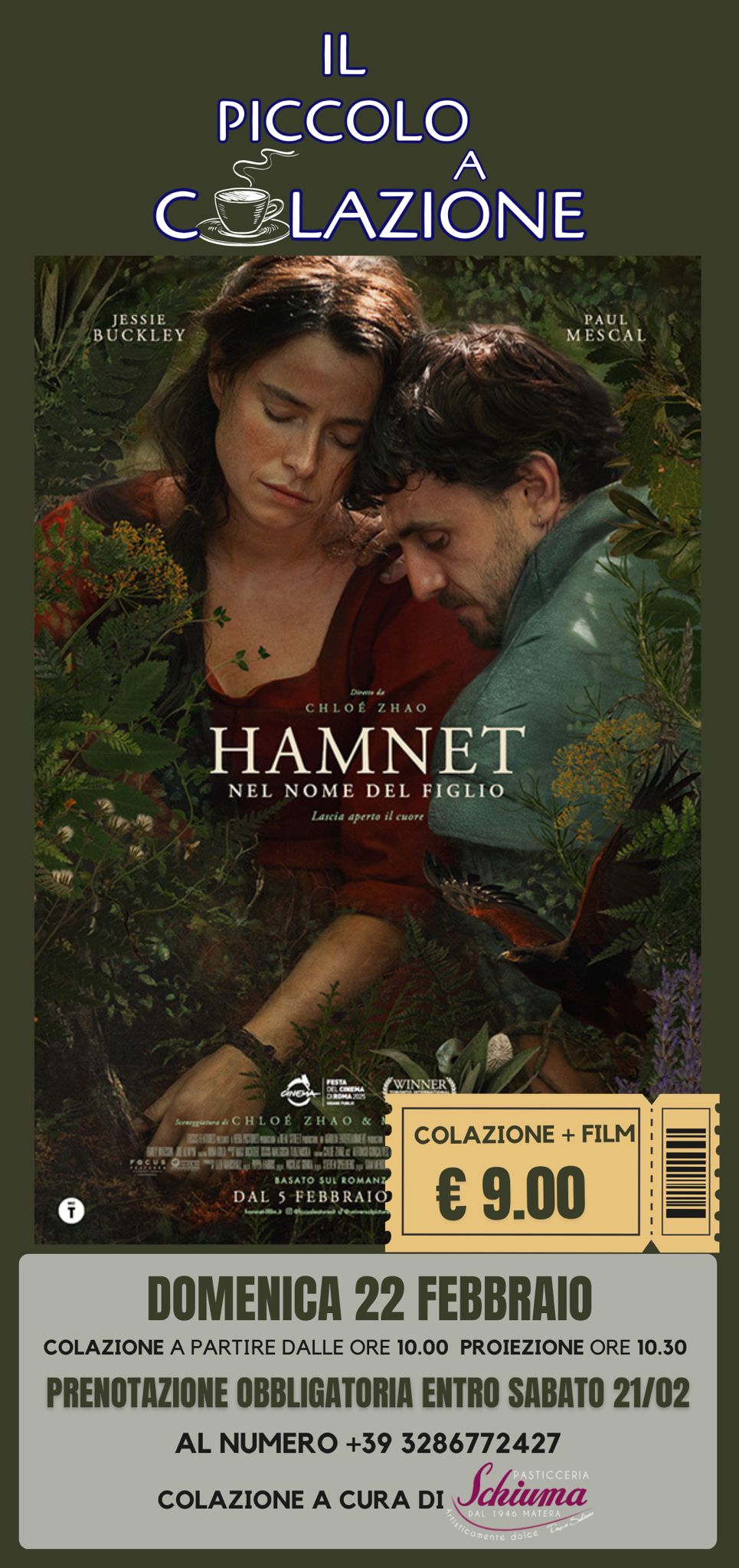 Colazione + Proiezione di "Hamnet - Nel Nome del Figlio"