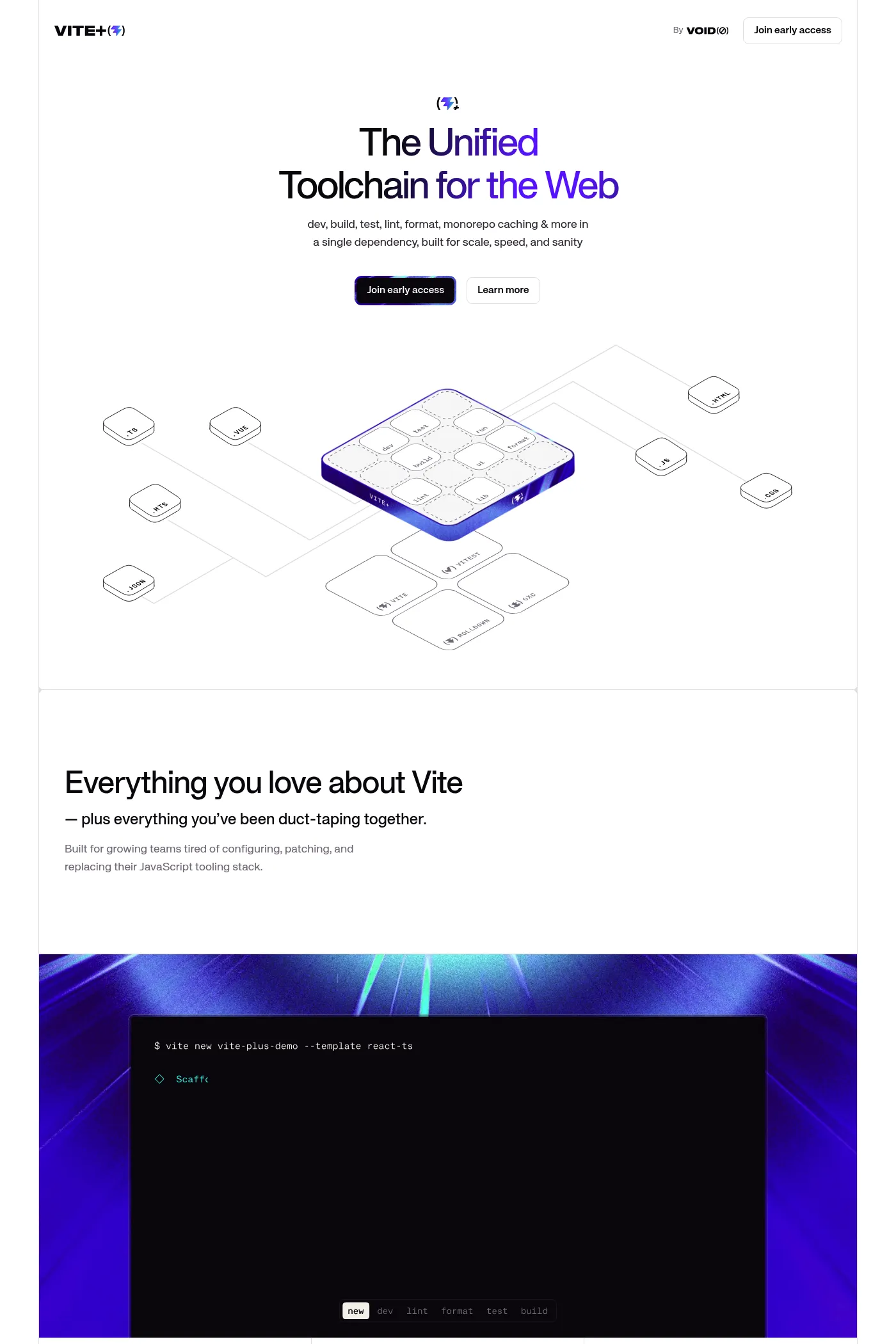 Vite+ website screenshot
