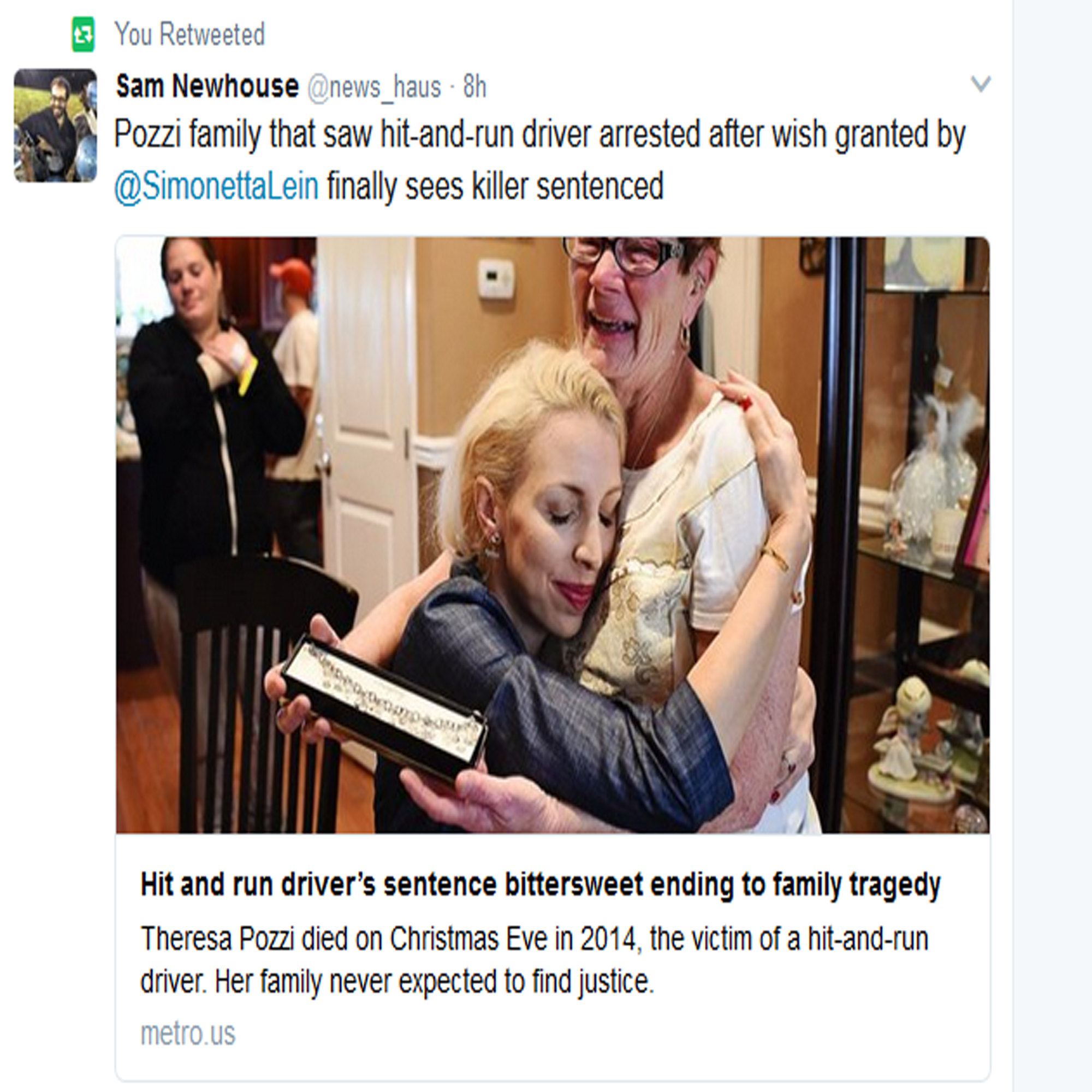 Our dear Theresa, we helped putting your killer in jail. R.I.P.