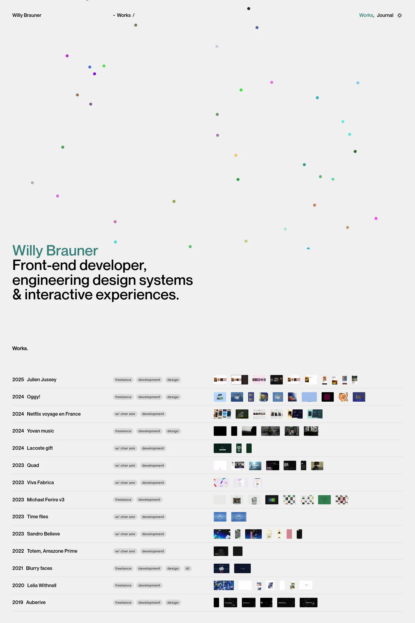 Willy Brauner website screenshot