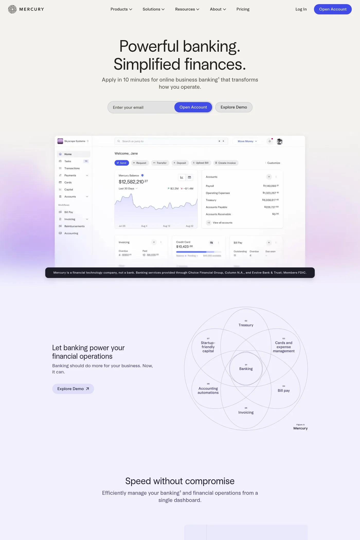 Mercury  website screenshot