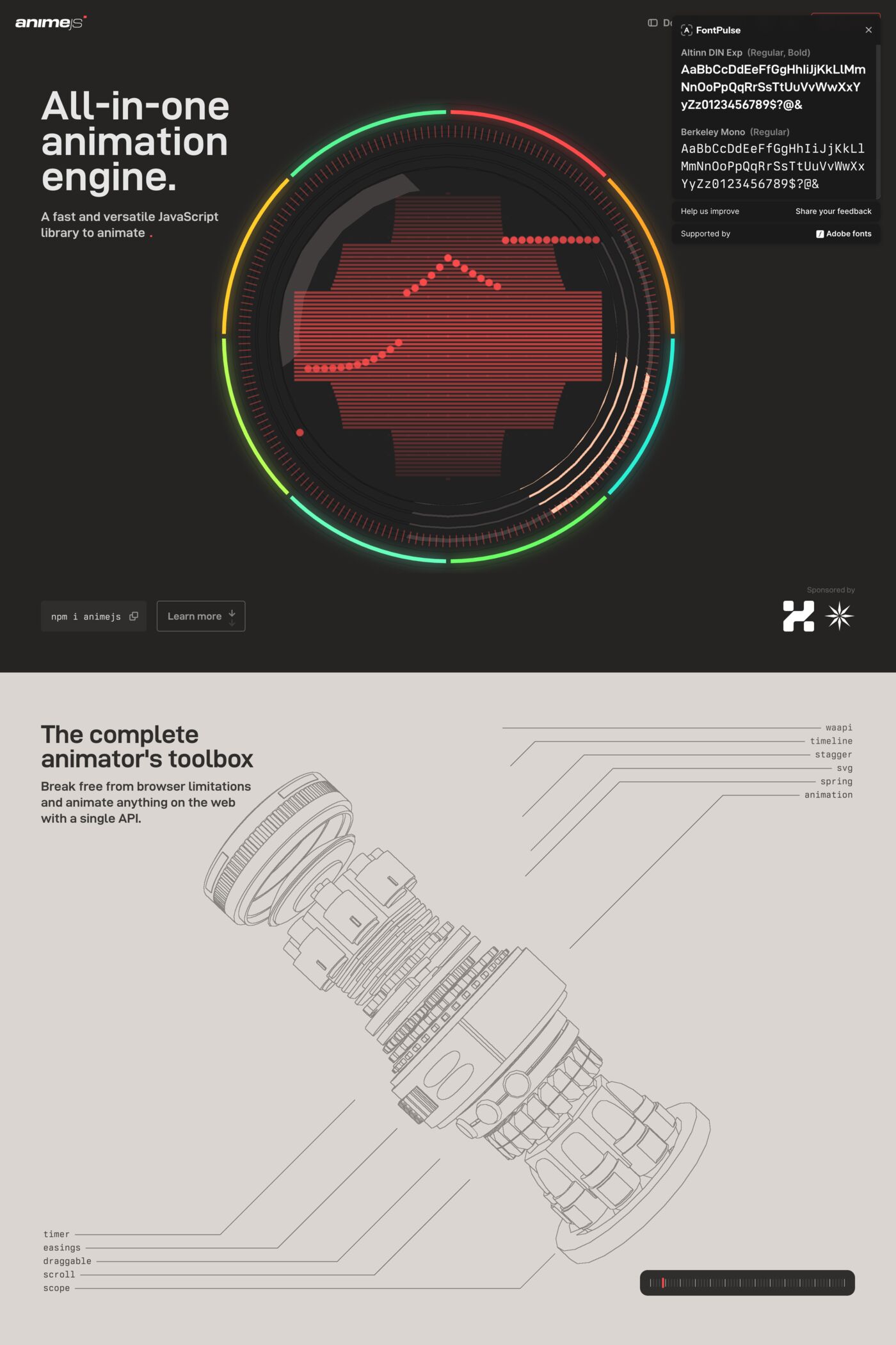 Anime.js website screenshot