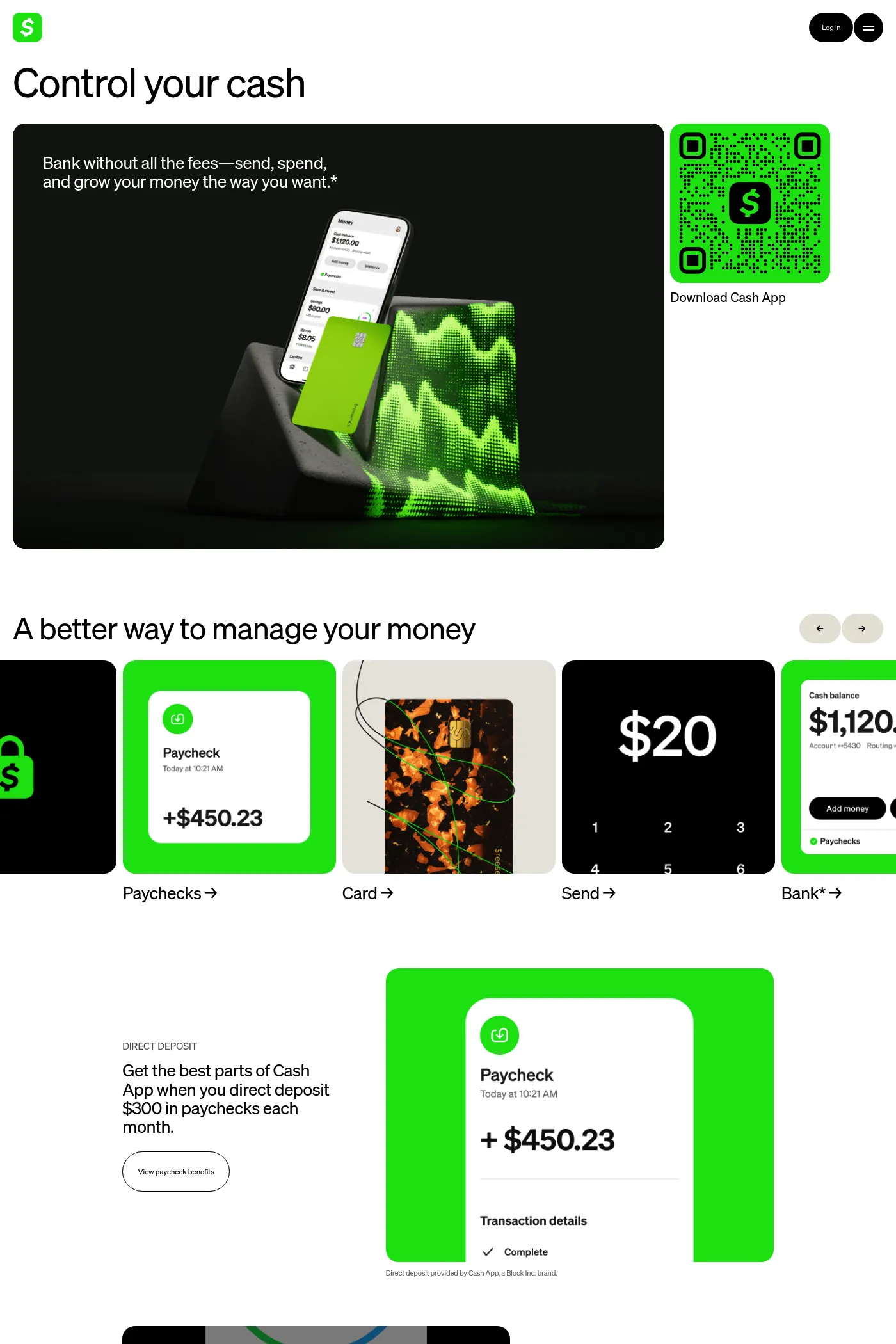 Cash App website screenshot