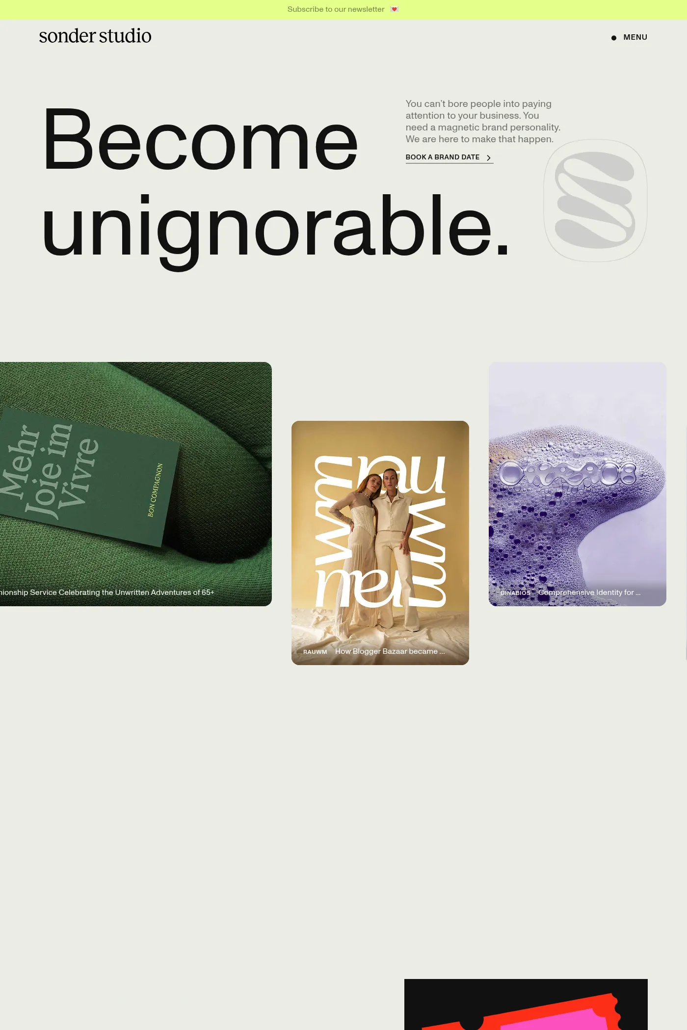 Sonder Studio website screenshot