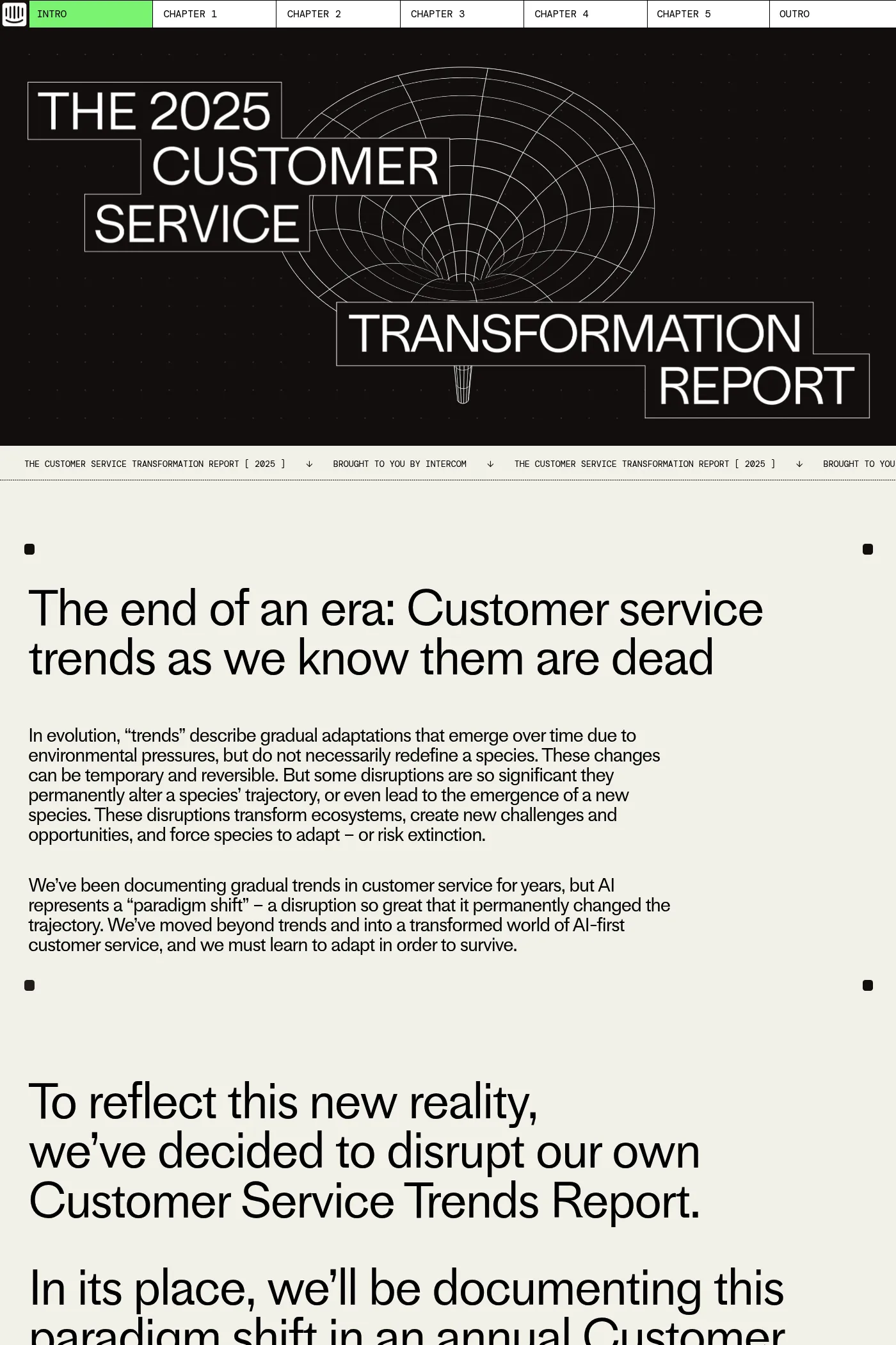 CS Transformation Report website screenshot