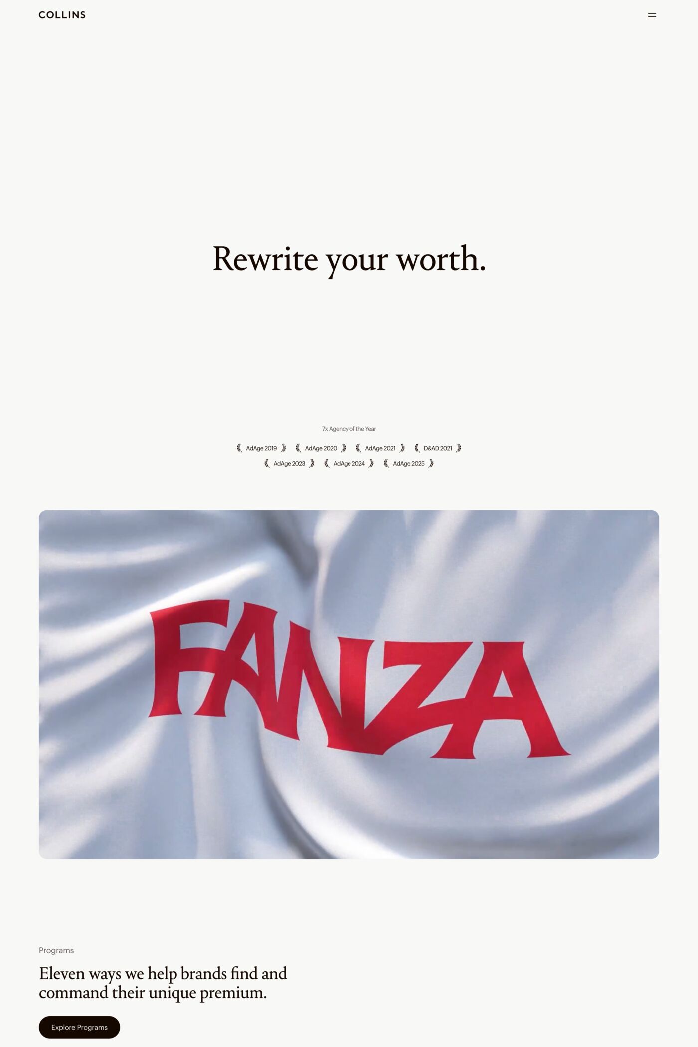 COLLINS website screenshot