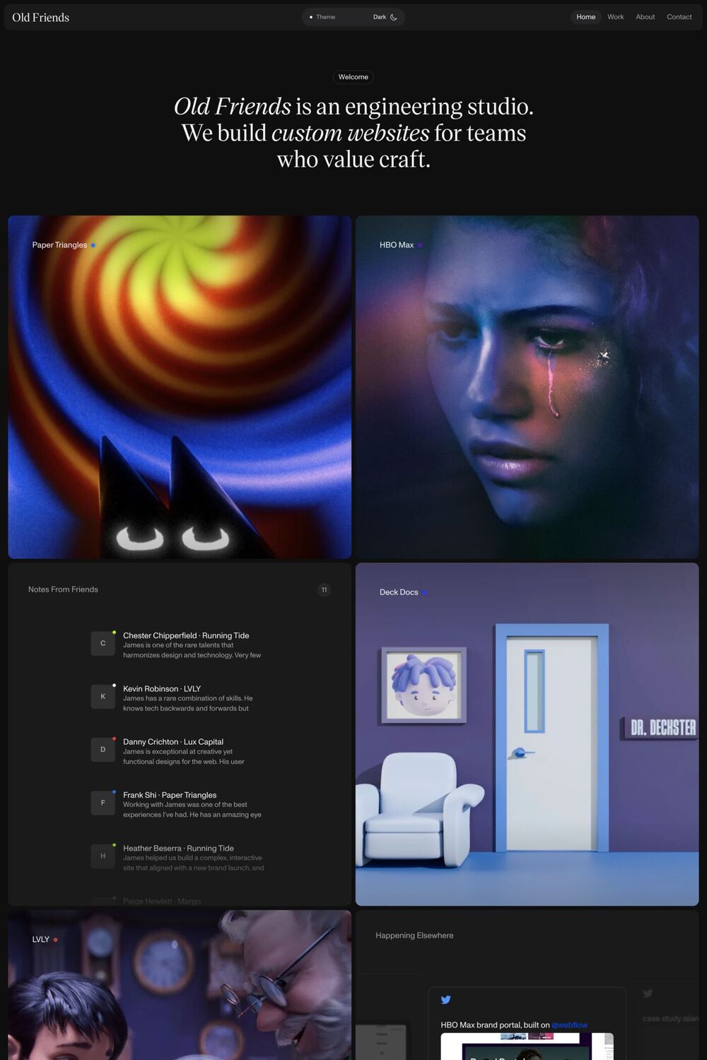 Old Friends website screenshot