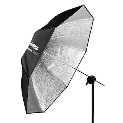 MEDIUM SHALLOW SILVER UMBRELLA  41″