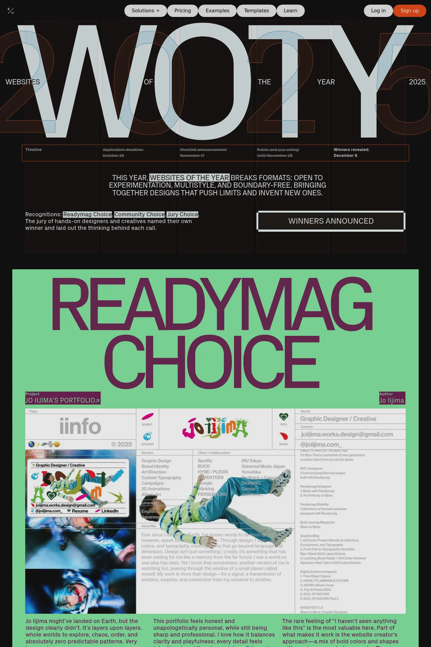 Websites of the Year website screenshot