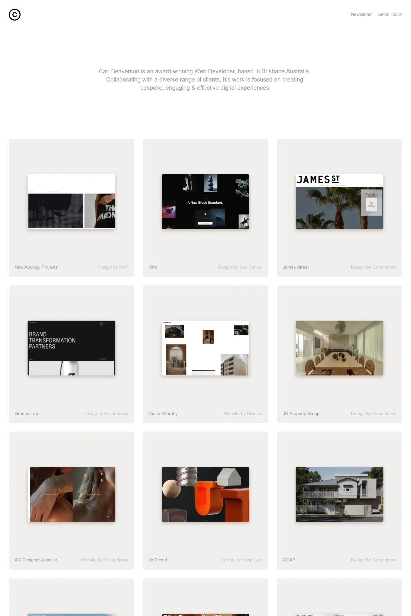 Carl Beaverson website screenshot