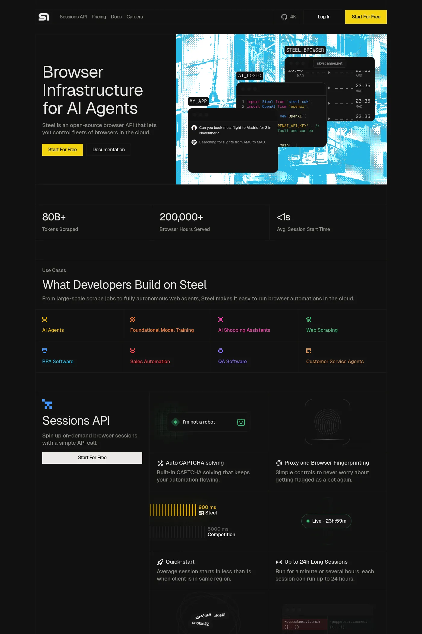 Steel website screenshot