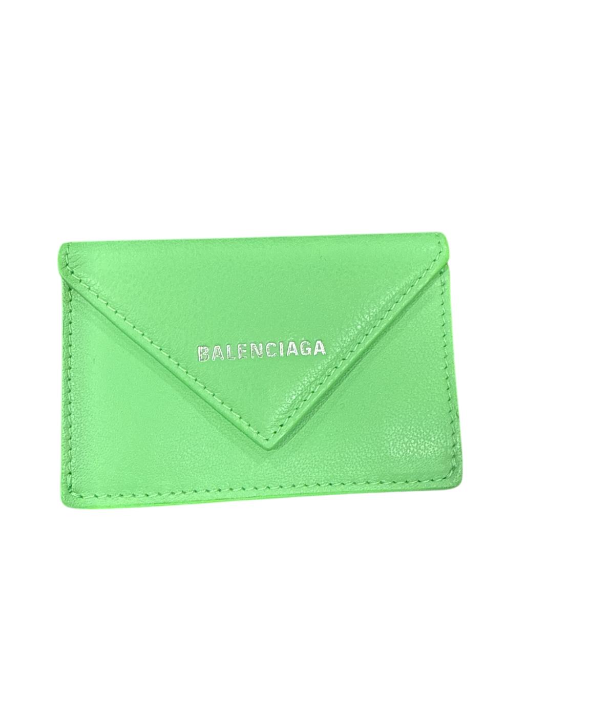 Balenciaga Cash Envelope Compact Wallet – Neon Green