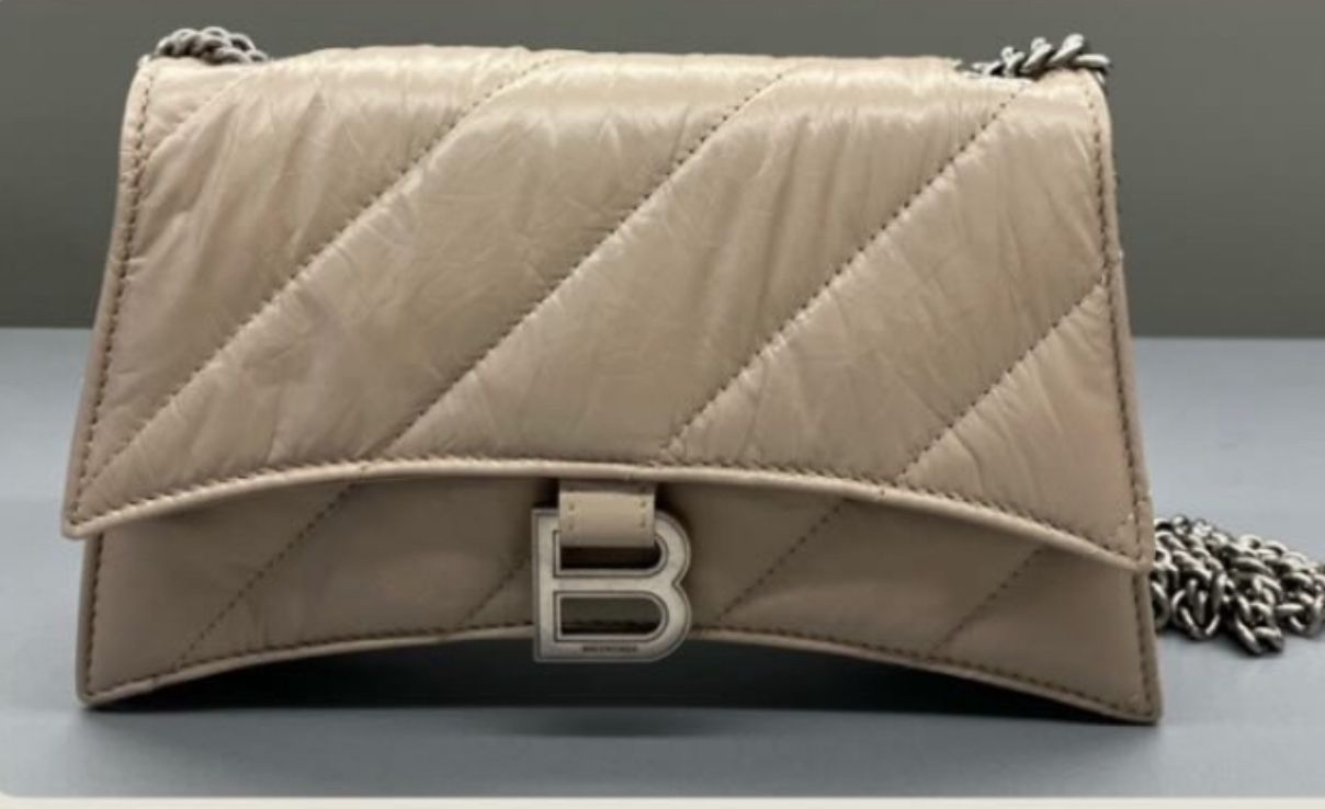 Balenciaga Hourglass Small Quilted Bag – Cream