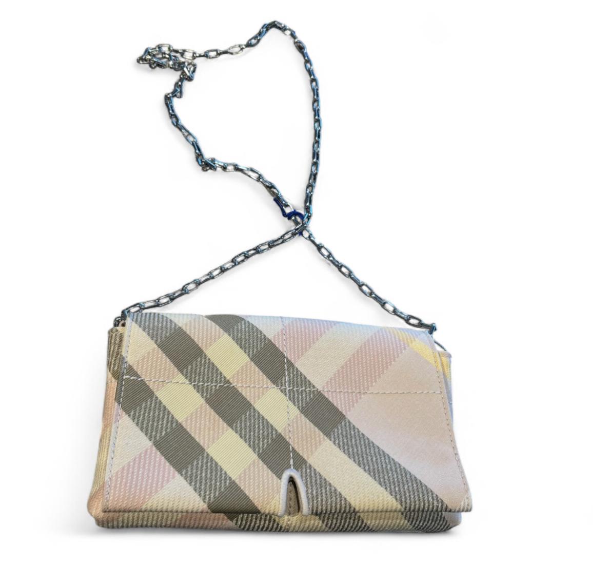 Burberry Pastel Check Snip Mini Chain Bag