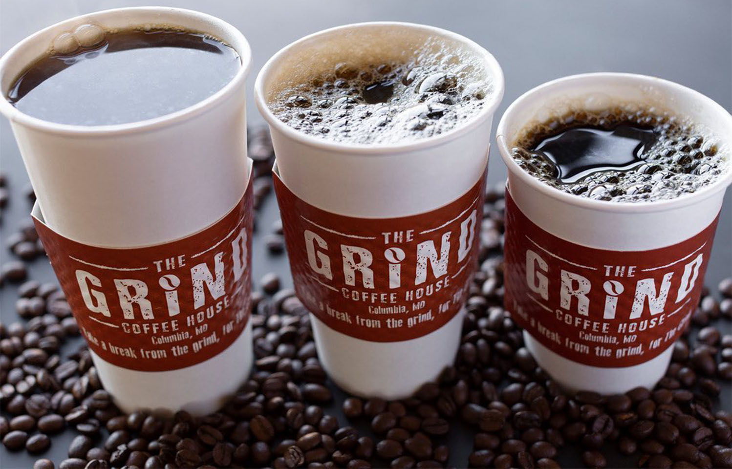 Stop inside, or the drive-thru to get your caffeine boost at The Grind Coffee House in Columbia, MO.