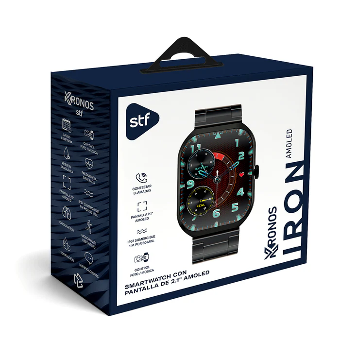 Smartwatch reloj inteligente | STF Kronos Iron | 2.1" pulgadas AMOLED Resistencia al agua IP67 4
