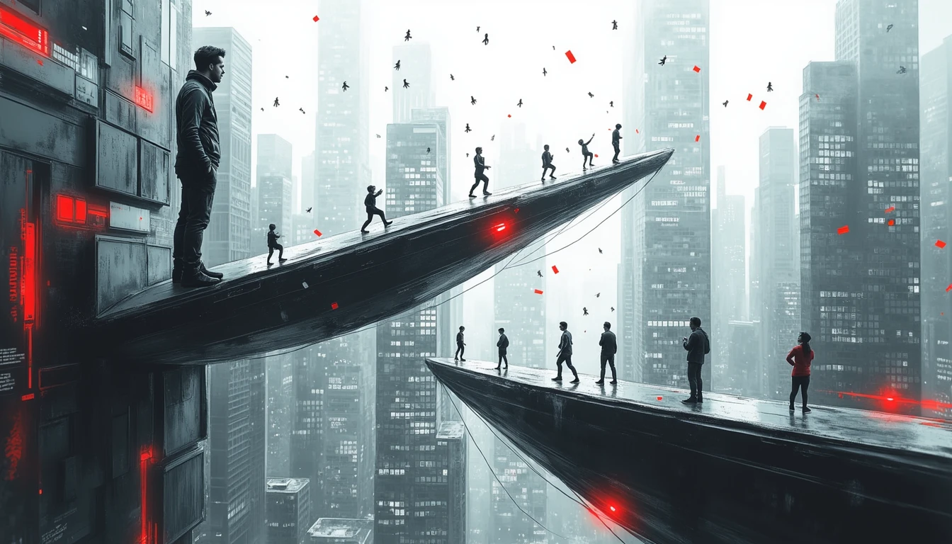 Ethicist balancing complex human values on a precarious technological scale