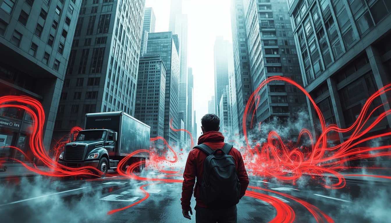 Logistics driver navigating dynamic, AI-optimized urban route