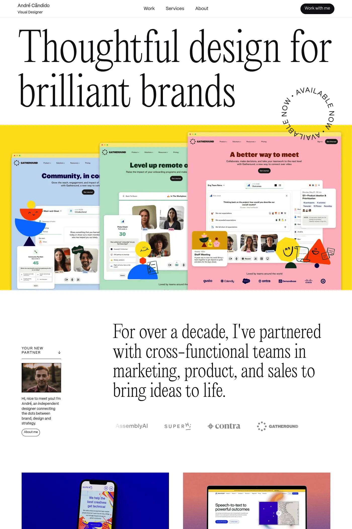 Andre Candido website screenshot