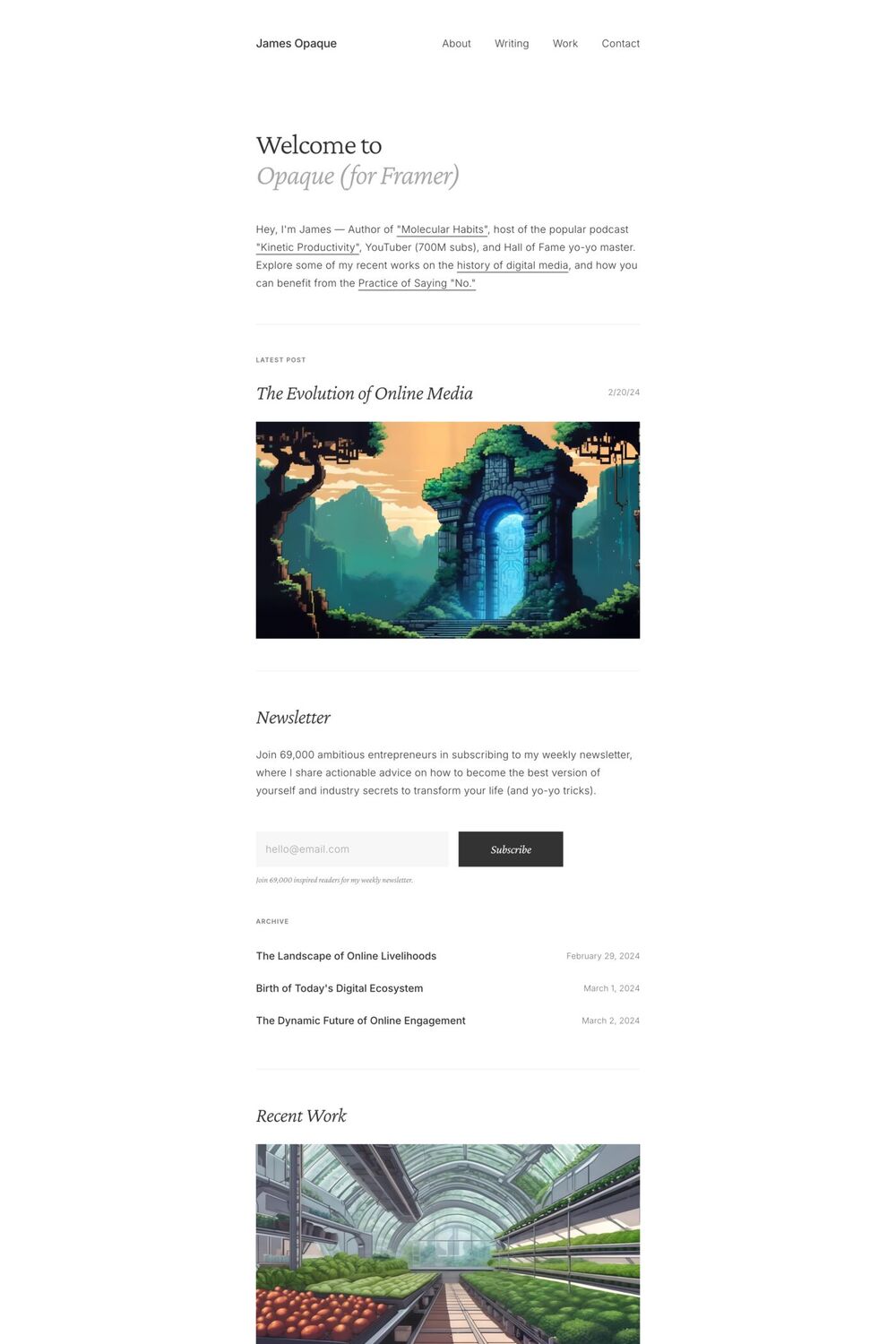 Opaque template screenshot