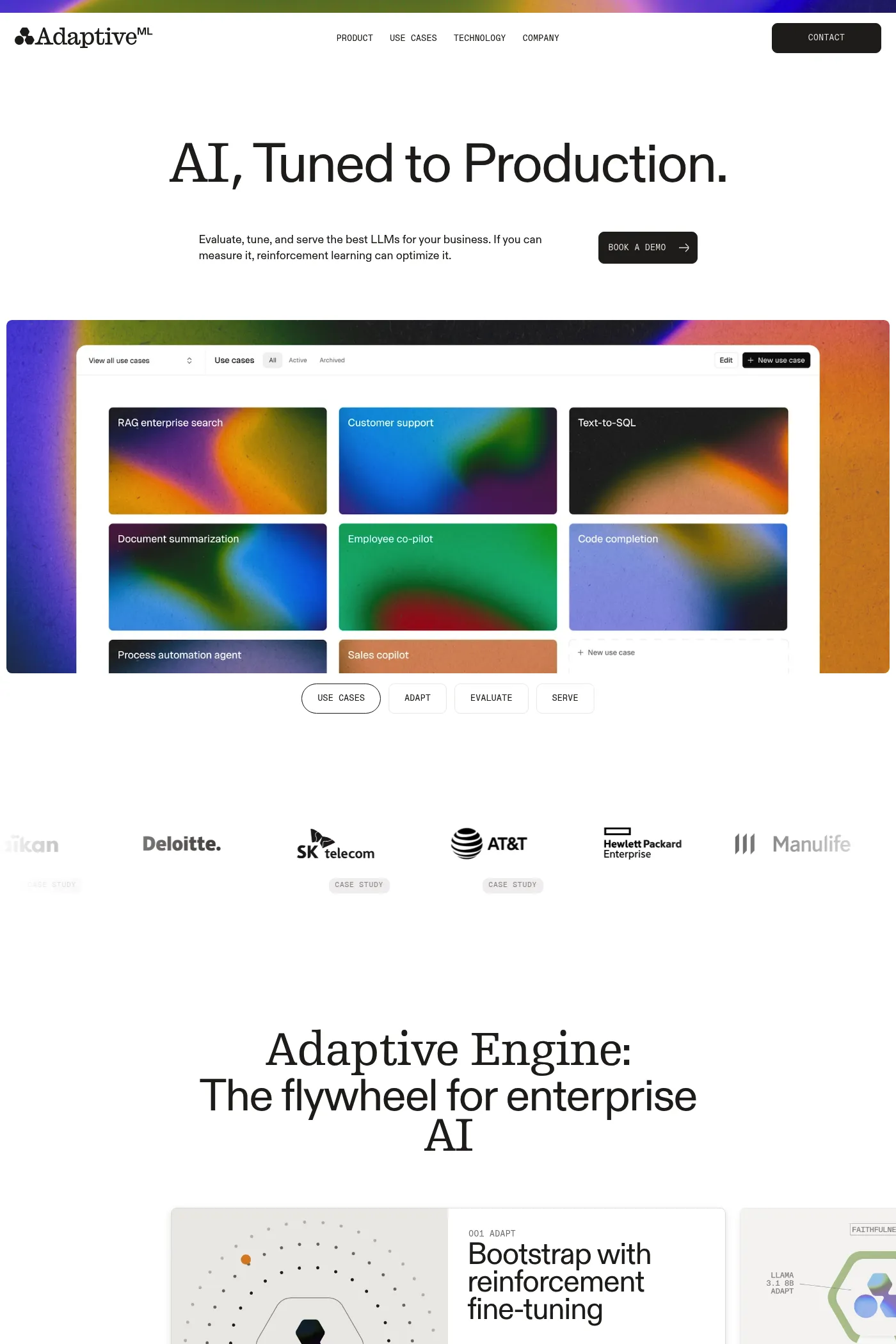 Adaptive ML website screenshot