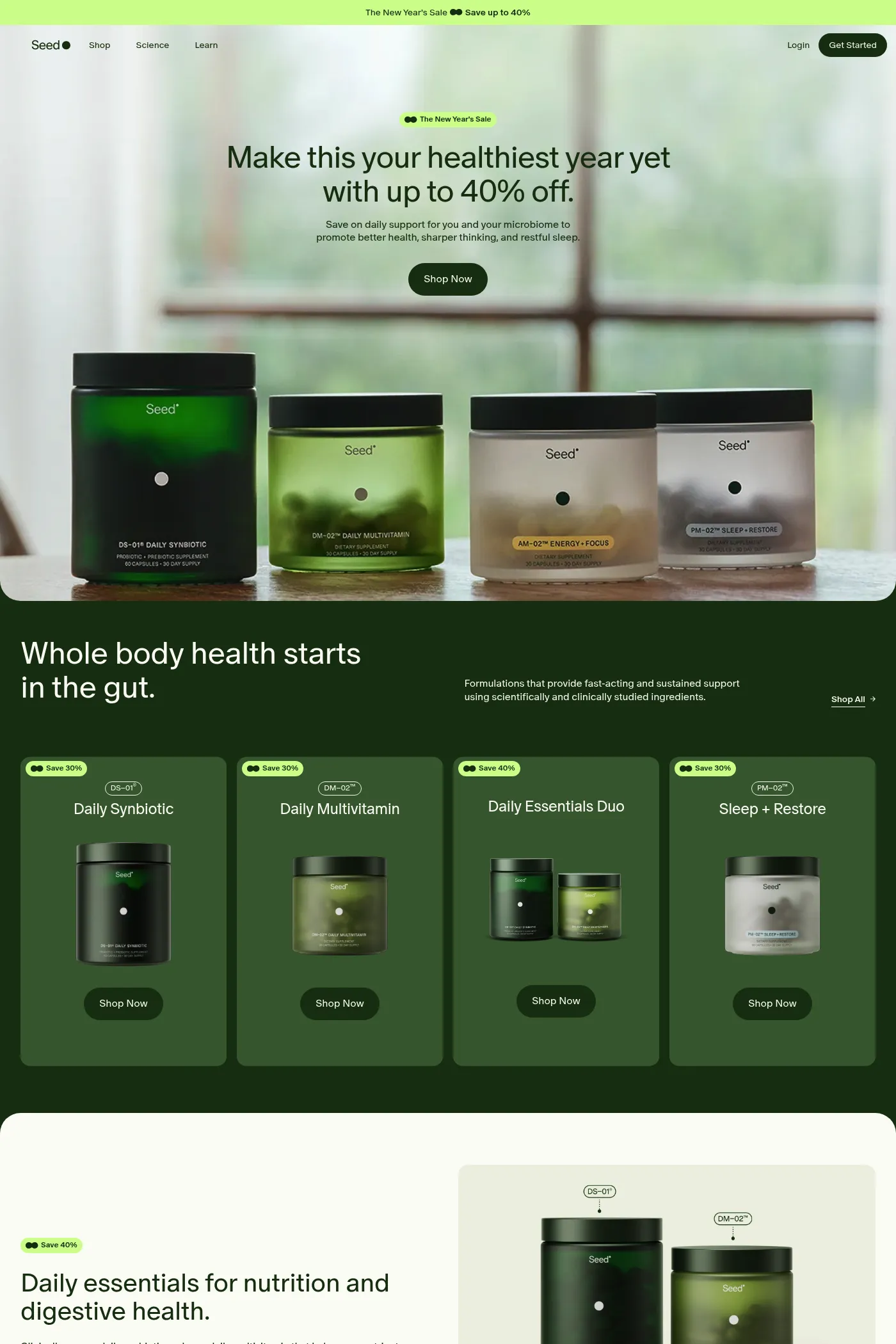 Seed website screenshot