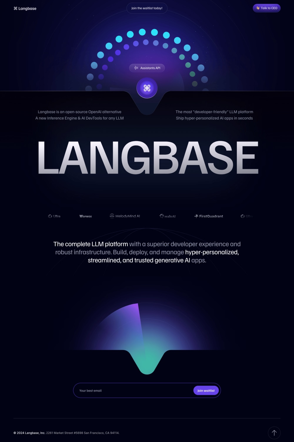 Langbase website screenshot
