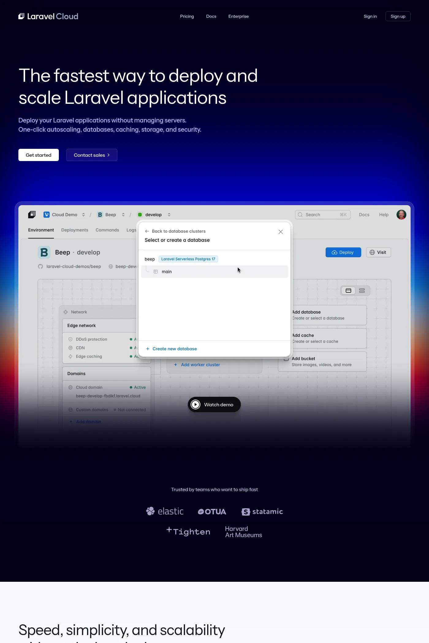 Laravel Cloud website screenshot