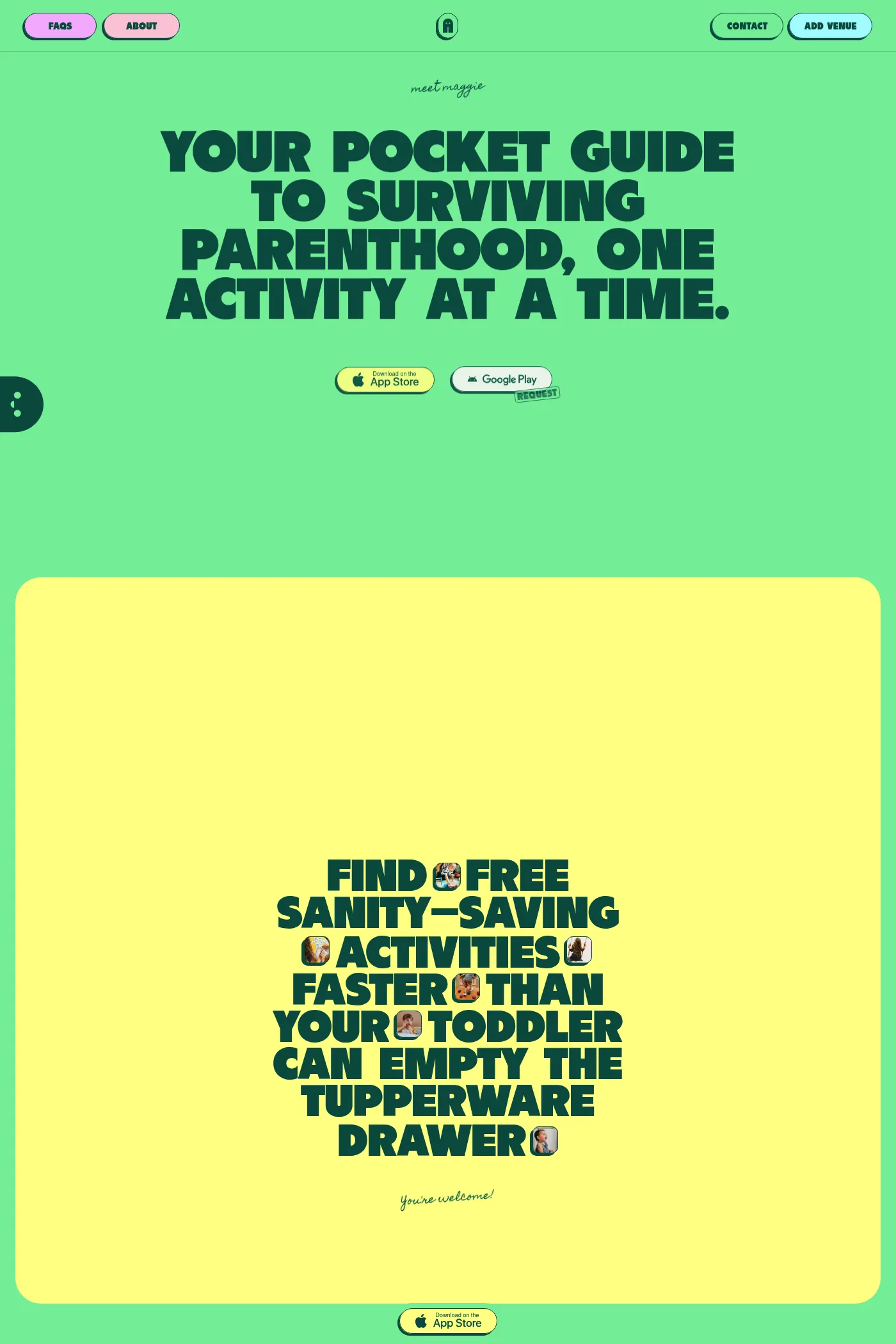 Maggie App website screenshot