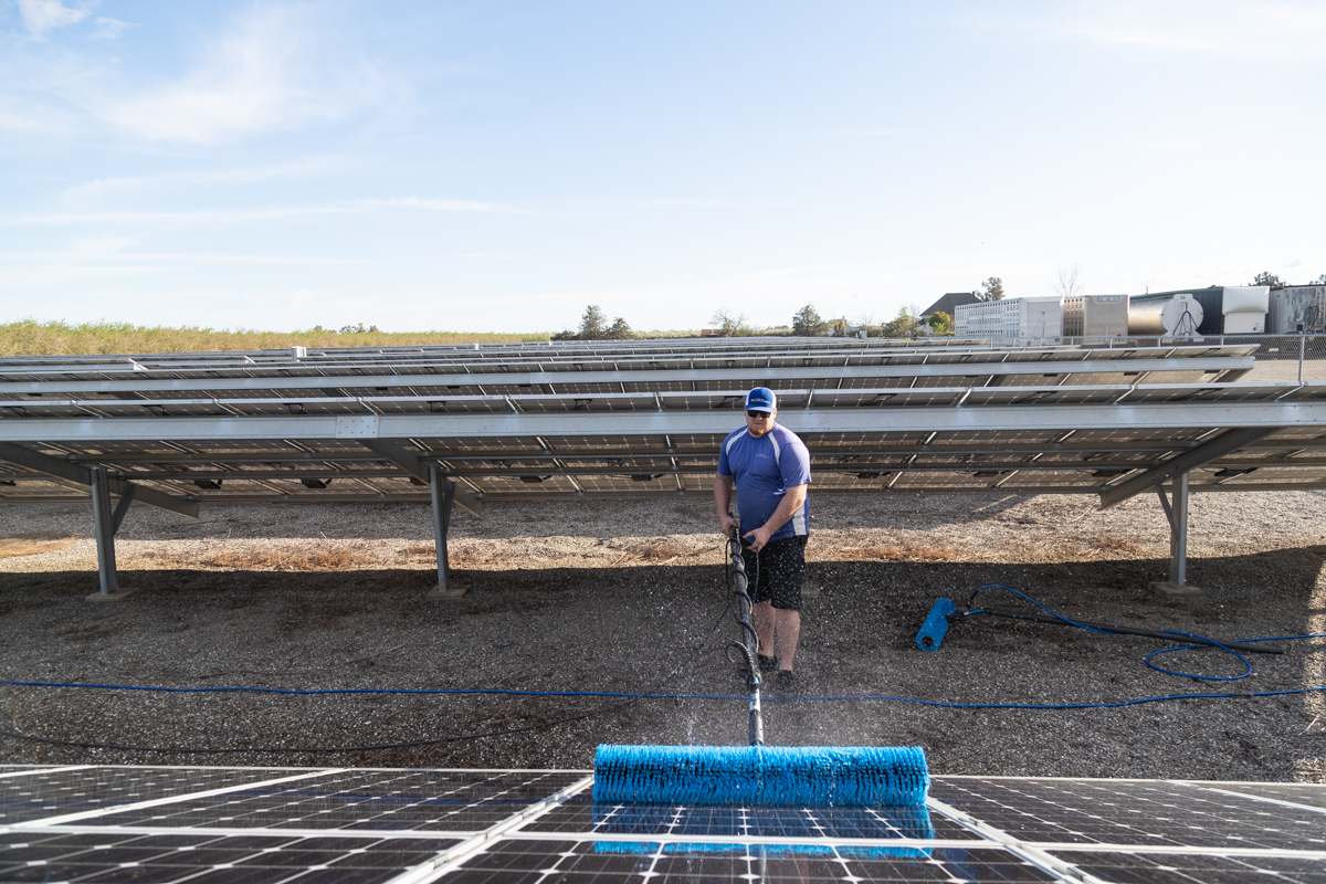 Ground-Mounted Solar Array Cleaning