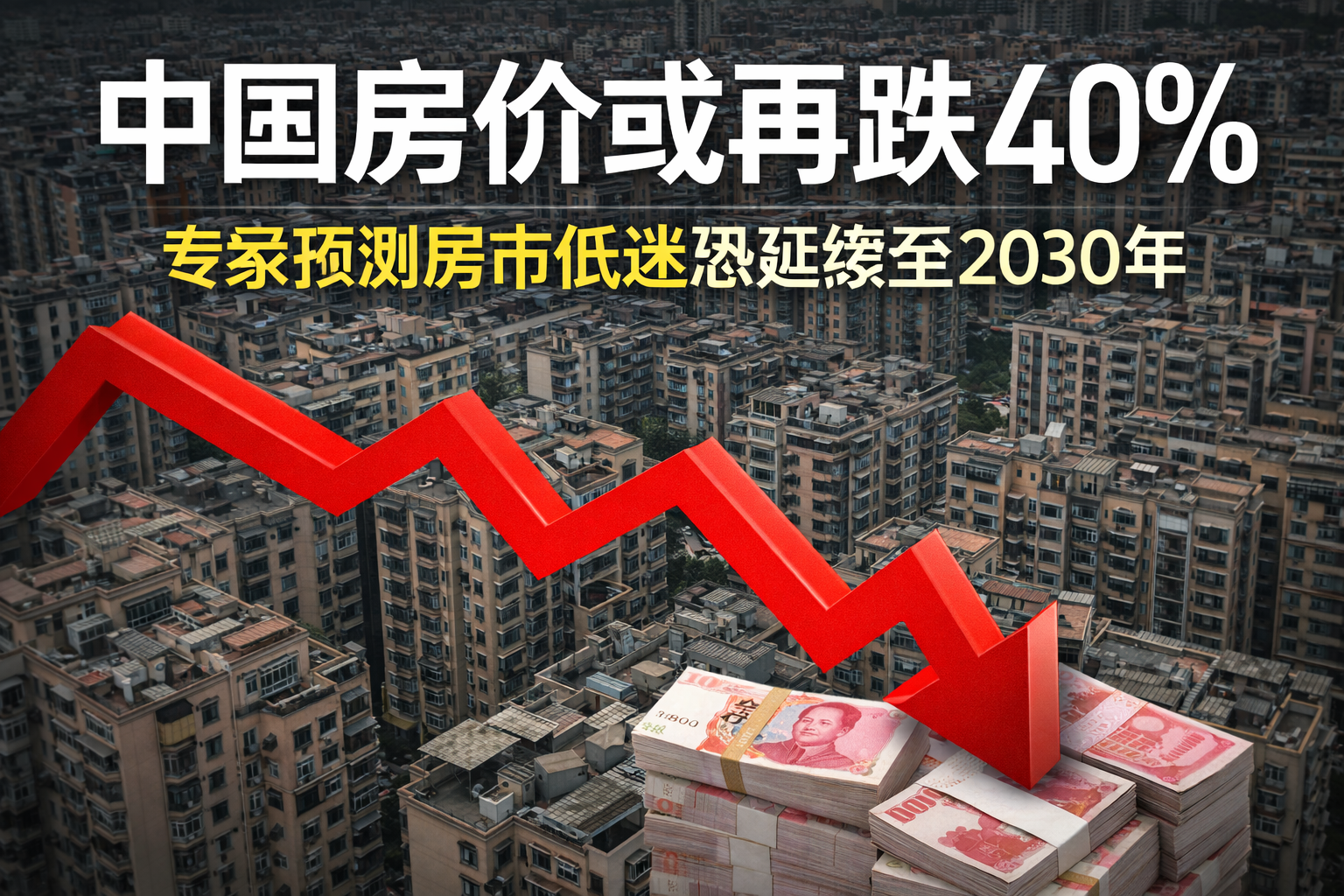 中国房价或仍有大幅下行空间，房市低迷恐延续至 2030 年