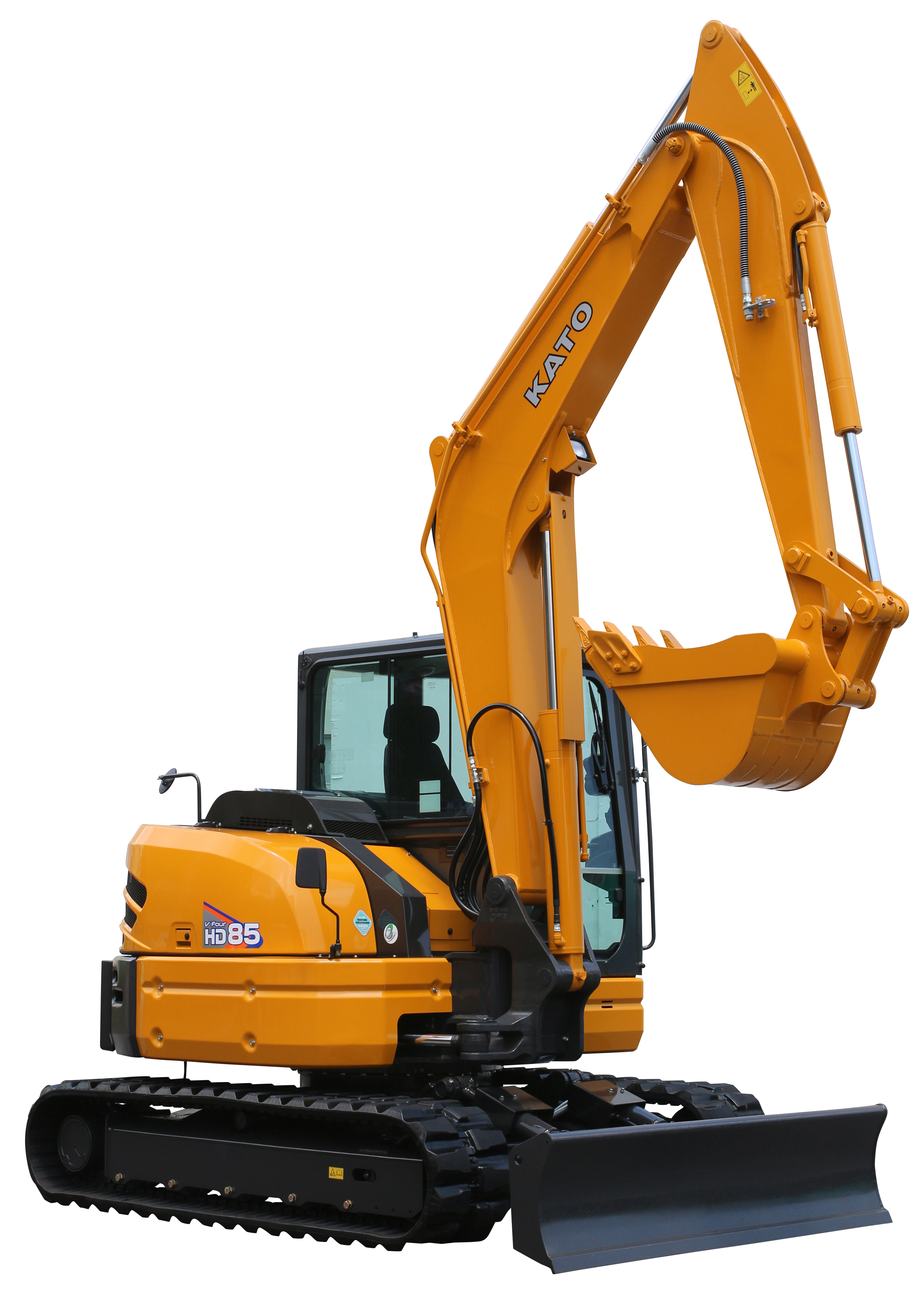 The Kato HD85V5 is an 8.5-ton class zero tail swing mini excavator engineered for powerful performance and versatility in confined spaces. Its compact design makes it ideal for urban construction, landscaping, and utility projects.