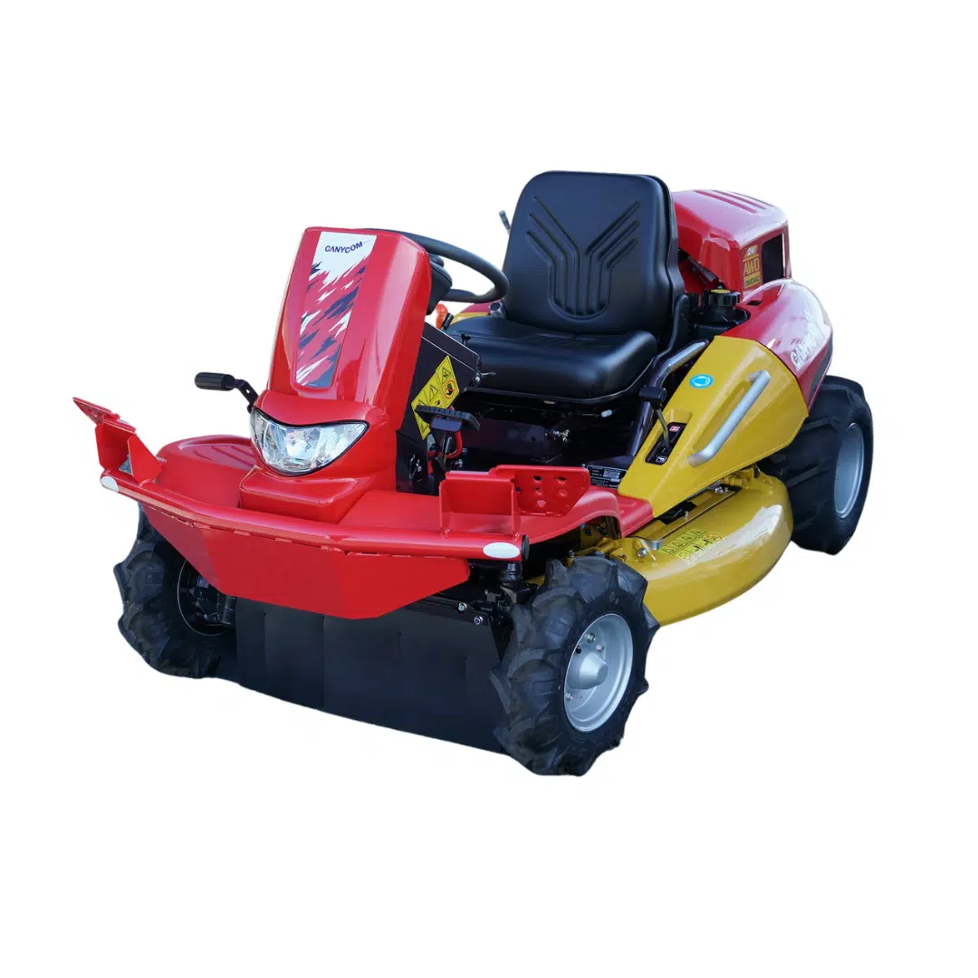 The Canycom CMX2402 is a robust ride-on brush cutter engineered for tackling dense vegetation and challenging terrains. With its powerful engine and advanced features, it's designed to deliver efficient and reliable performance in various landscaping and land management applications.