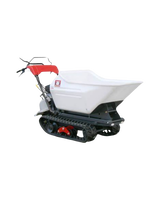 The Canycom SC45 is a compact, walk-behind rubber track concrete buggy designed for efficient material transport in tight and challenging job sites. Its narrow 29-inch width allows operators to navigate through garden gates, climb steep slopes, and work in confined spaces where larger machines cannot access.