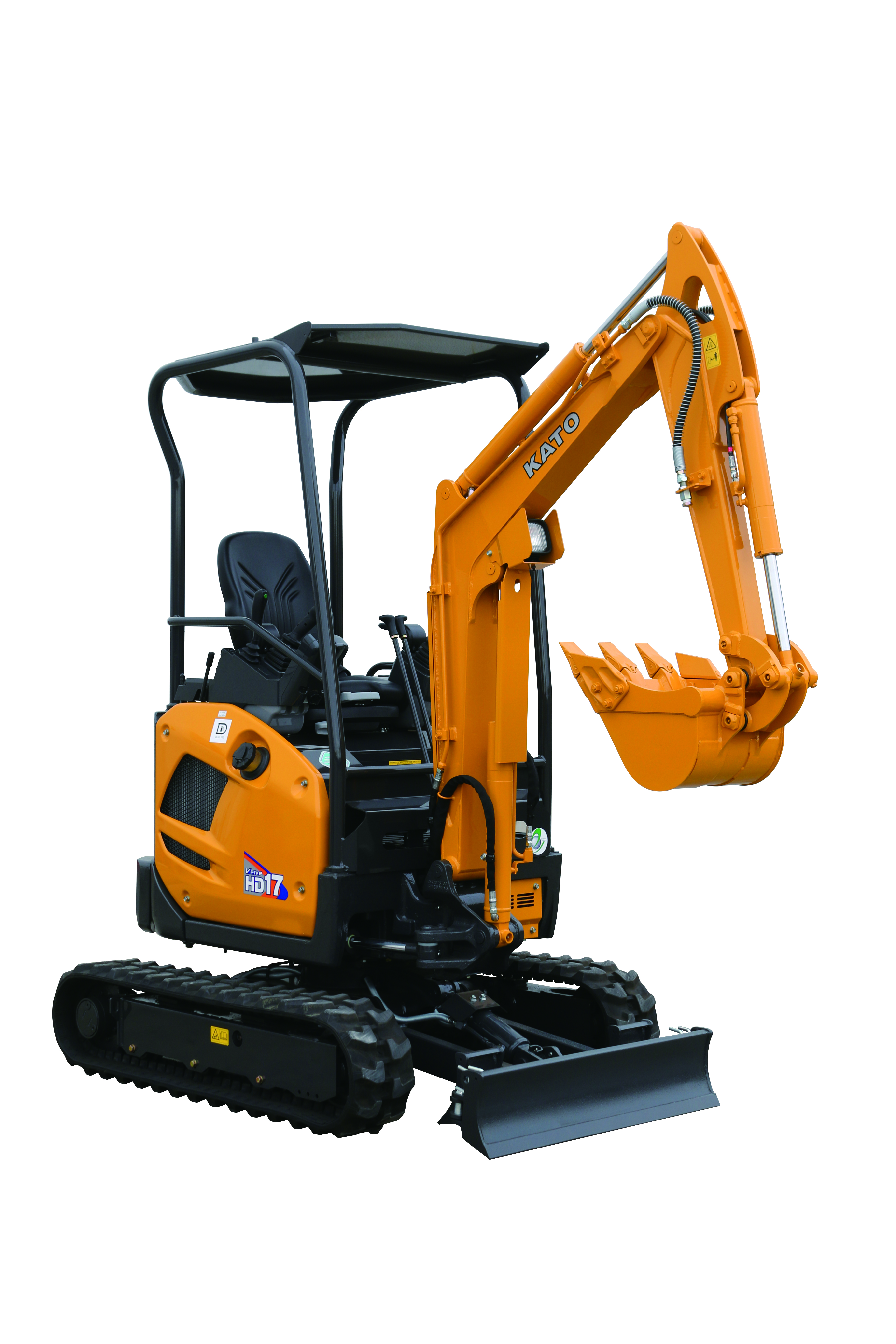 The Kato HD17V5 is a 1.7-ton zero tail swing mini excavator designed for high performance in confined spaces, making it ideal for landscaping, utility work, and urban construction. Powered by a fuel-efficient 14.1 hp Yanmar 3TNV74F engine, it complies with EU Stage V and EPA Tier 5 emissions standards.