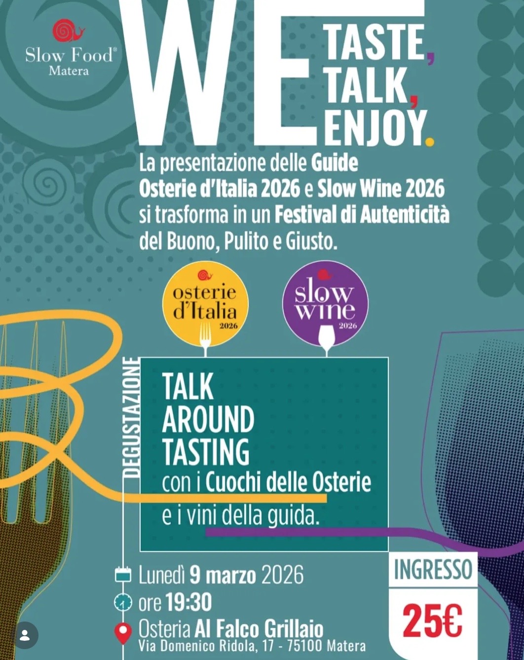 We Taste, Talk, Enjoy.