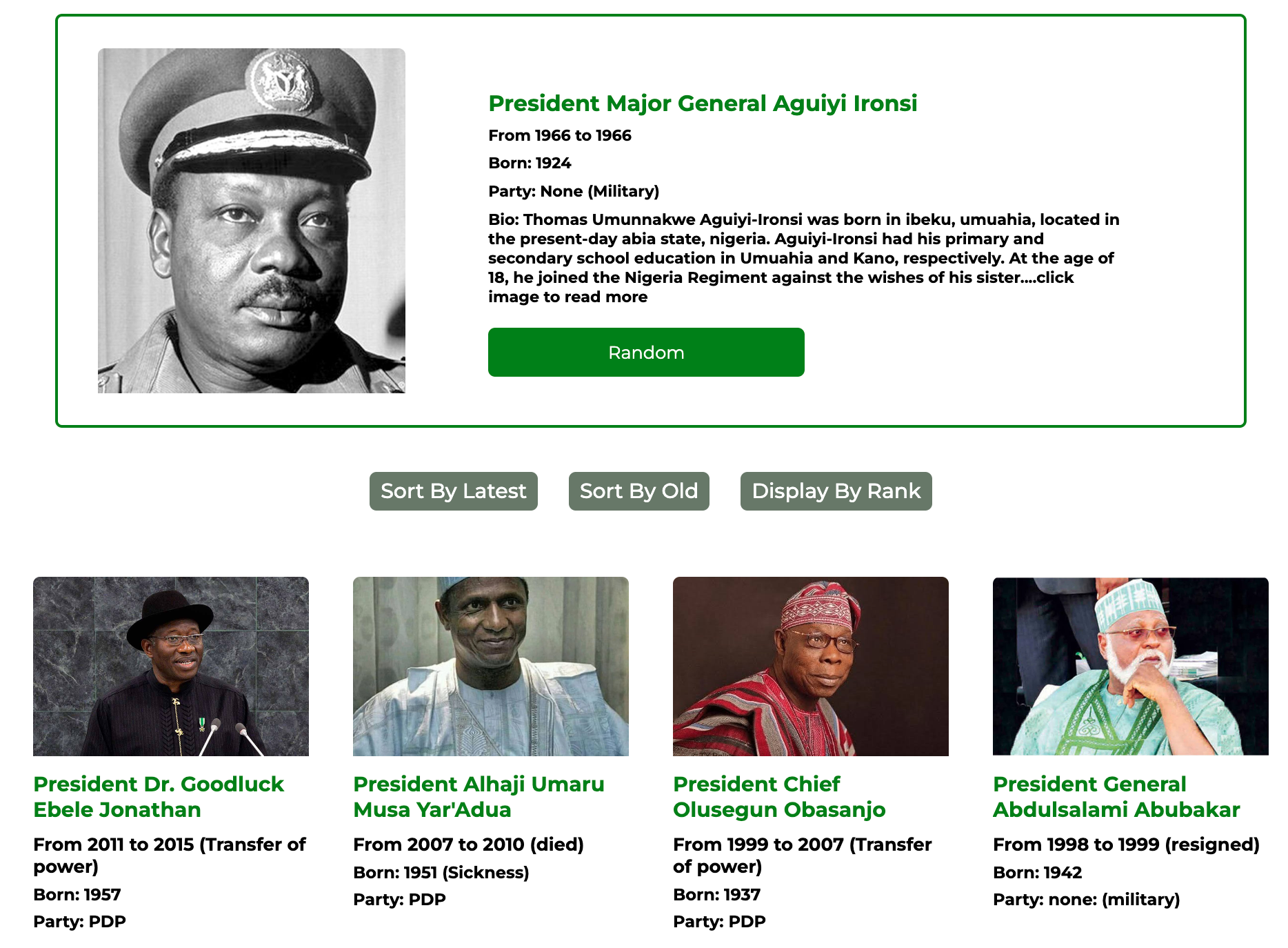 Nigeria Presidents