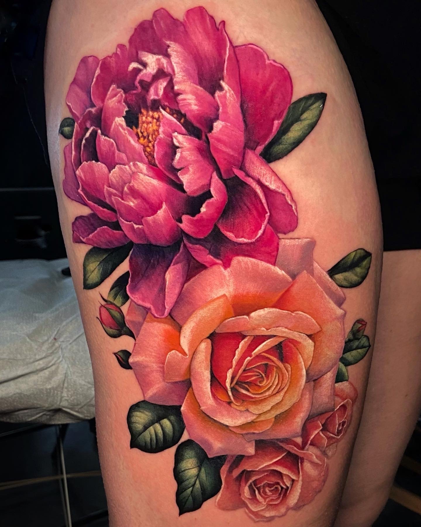 Clustered realistic roses
