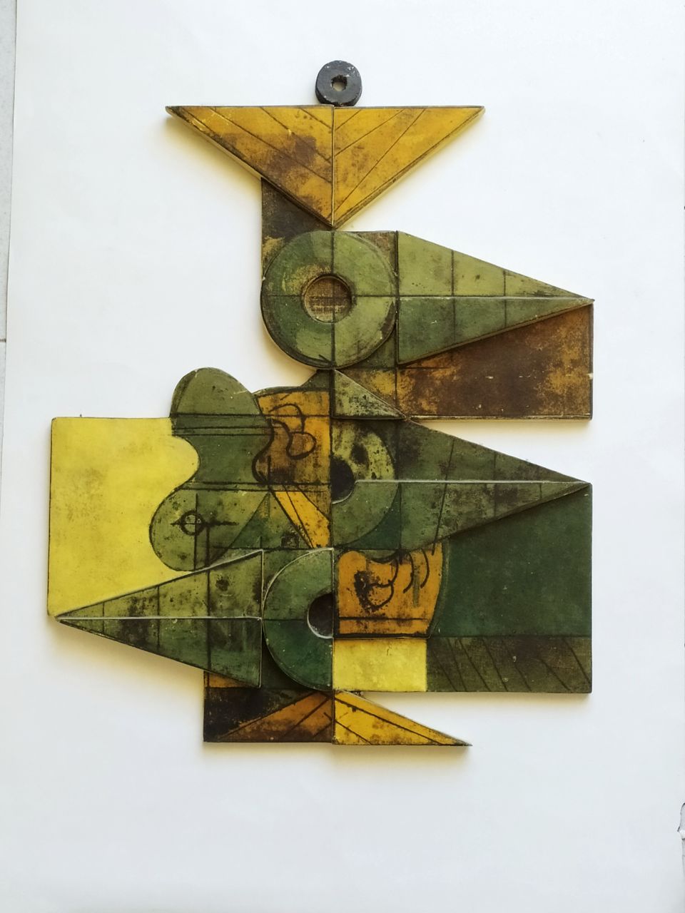 superficie di legno decorata da Mariano Fracalossi