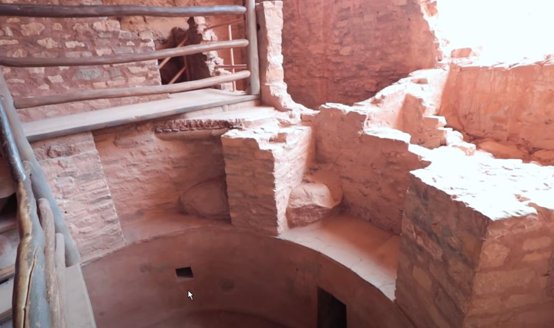 Inside one of the buildings in the Manitou Cliff Dwellings near Colorado Springs CO