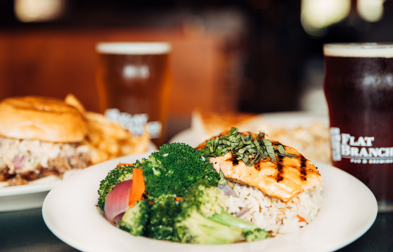 Come by Flat Branch for indoor and outdoor seating with classic appetizers to the Columbia, MO area.