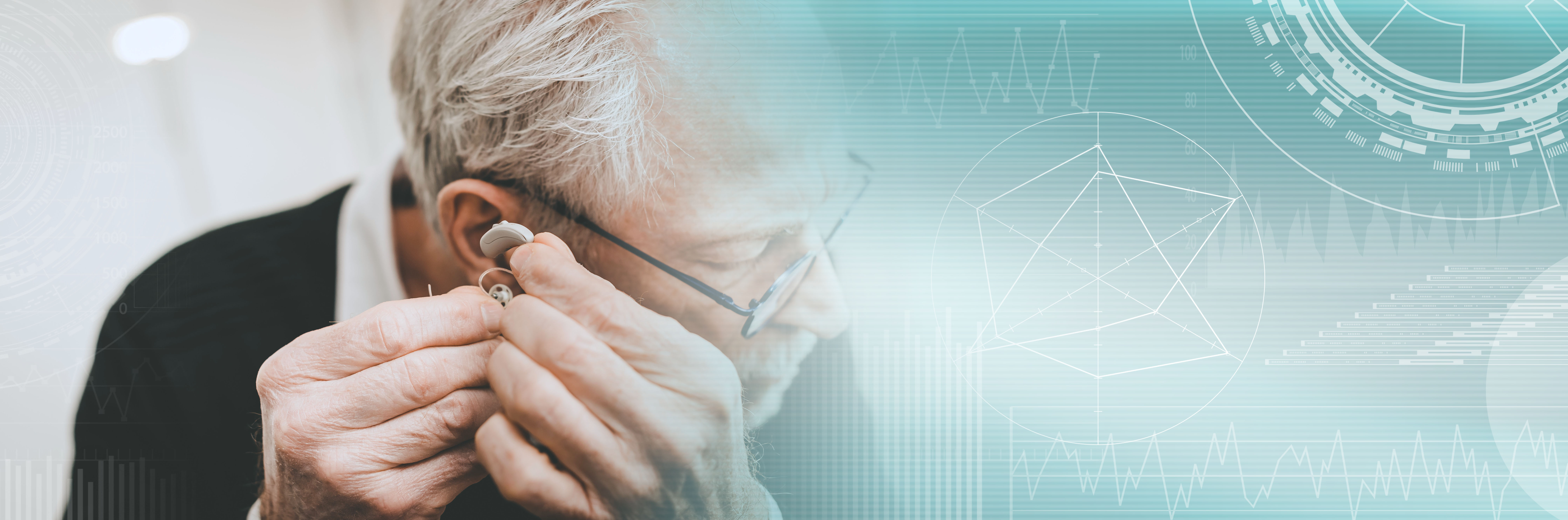 Man using hearing aids