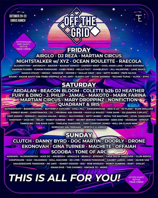 Flyer for Off The Grid Campout