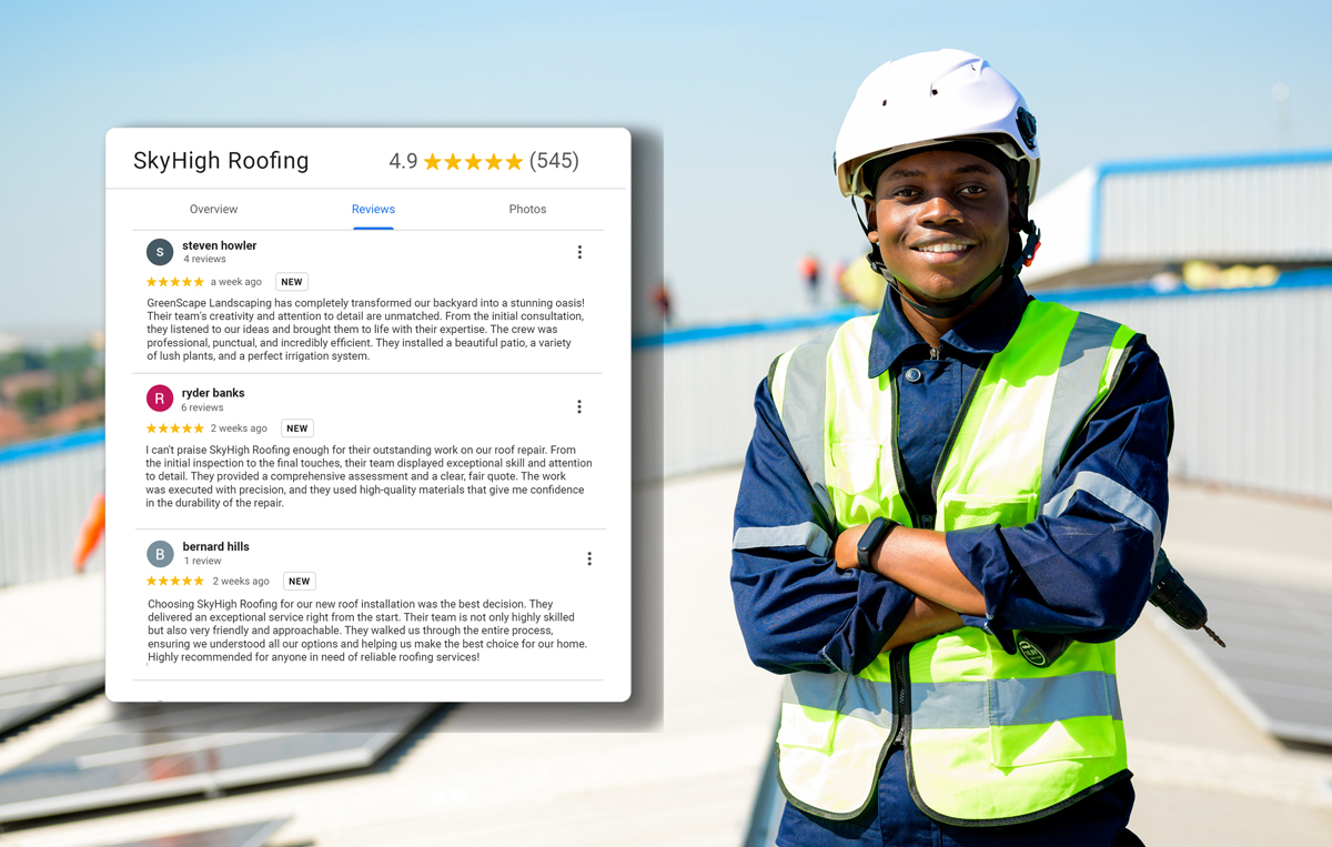 Boost positive Roofing Company reviews and rank higher in Google search results